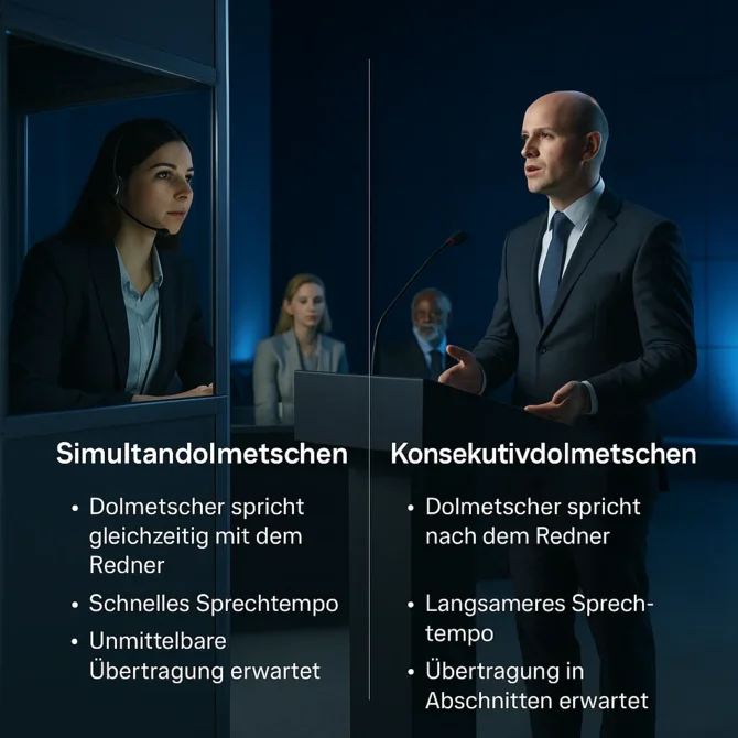 Simultandolmetschen vs Konsekutivdolmetschen
